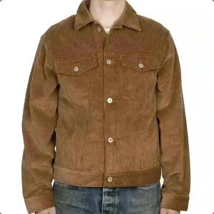Naked & Famous Seesucker Corduroy Brown Jacket - XS
